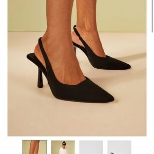 Boohoo black sling black heel